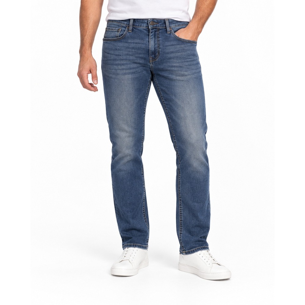 IZOD Sportflex Slim Straight Jeans Mens 34x32 Dawn Blue Stretch Ultrasoft NWT